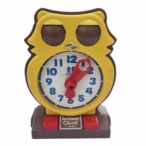 Vintage 1975 TOMY Answer Clock Owl Learning Toy Made in Hong Kong - WORKS GREAT!